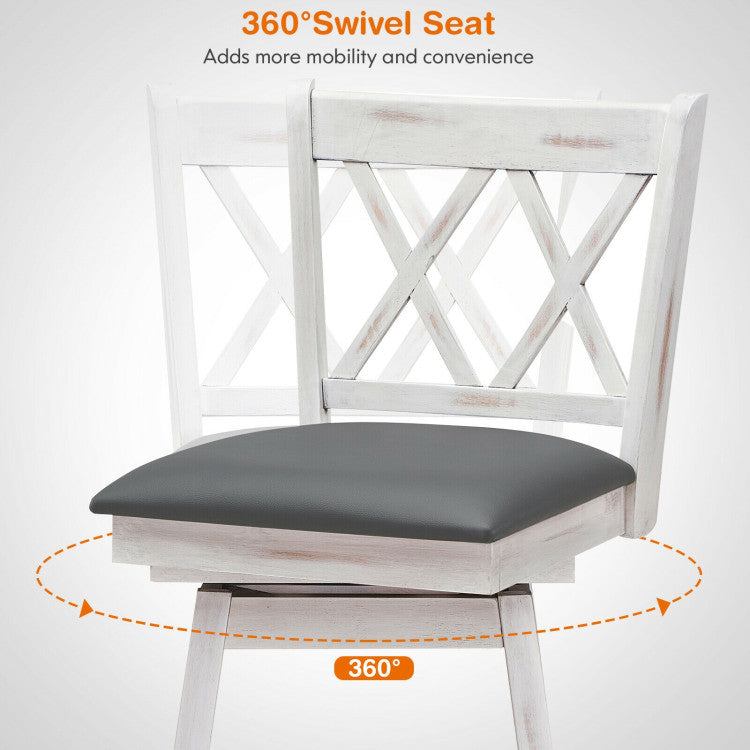 Convenient 360° Swivel Seat: Experience the ultimate convenience with the swivel seat feature of these bar chairs. It allows you and your guests to freely rotate and easily engage in conversations. Additionally, the premium footrest ensures optimal leg support, enabling you to find the most comfortable sitting position.