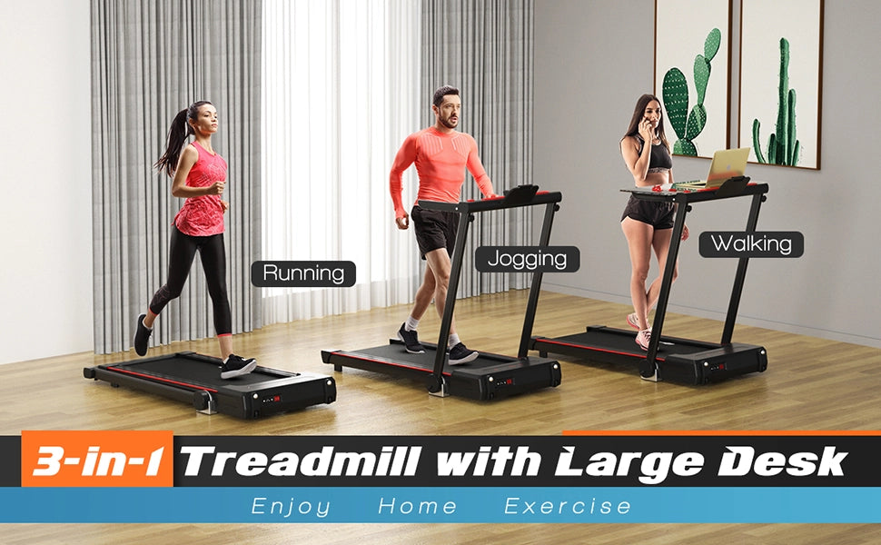 Innovative 3-in-1 Treadmill: This 3-in-1 treadmill perfectly combines the advantages of treadmills, walking machines and working machines.