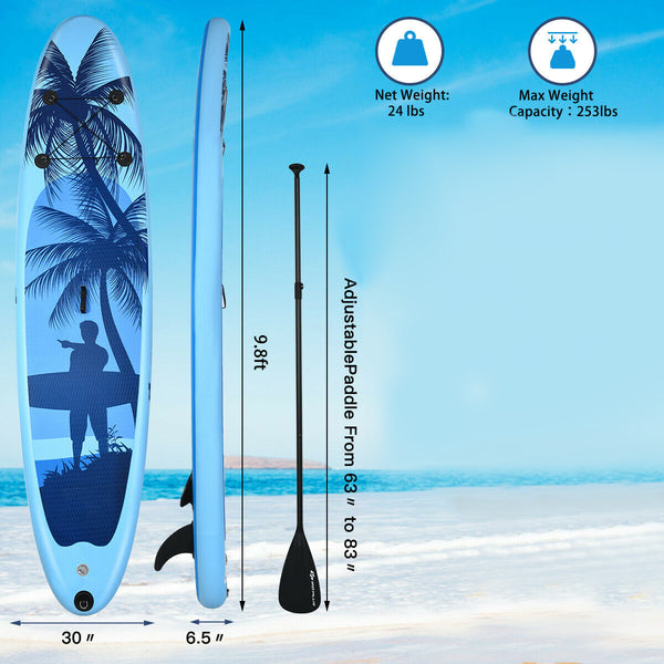 Lightweight and Portable Design: The included backpack enables easy transportation to your desired water destinations, whether it's the ocean, lake, or river. Even when fully inflated, the paddleboard features a convenient carry handle for effortless mobility. It is suitable for various activities such as surfing, fishing, practicing yoga, or friendly competitions, adding to the overall enjoyment.