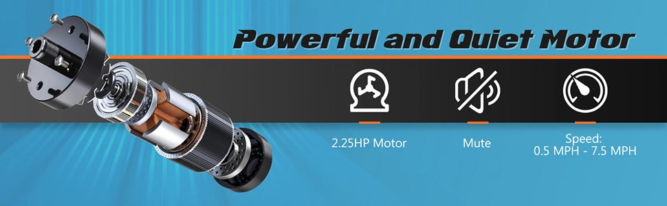 Quiet Motor and Adjustable Speed with Remote Control: The powerful 2.25 HP motor and 5-layer running belt provides you with a quiet exercise experience and is very suitable for home and office use.