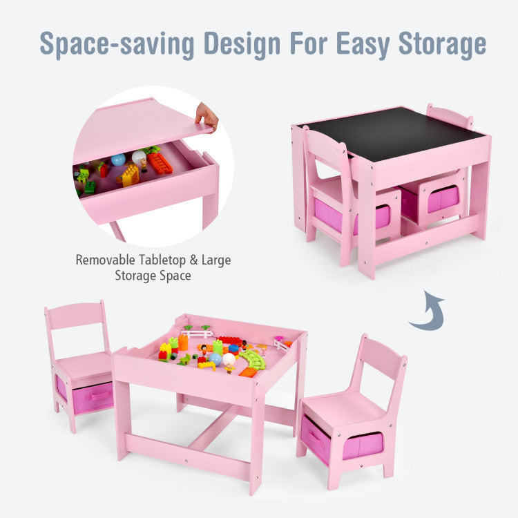 Convenient Hidden Toy Storage Boxes: Say goodbye to clutter! Both the table and chairs come with built-in storage boxes, providing ample space for organizing books, toys, and building blocks. The grooves and handles make it easy for kids to access their belongings, encouraging independence and organization skills.