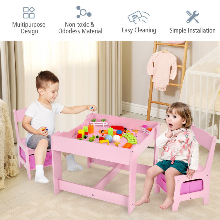 Comfortable and Child-Sized Design: Designed with your child's comfort in mind, the table and chairs are thoughtfully crafted with appropriate dimensions. The ergonomic backrest and middle footrest ensure maximum comfort while sitting, allowing for extended periods of learning and play. The table's suitable height promotes easy access to learning materials and encourages active engagement.
