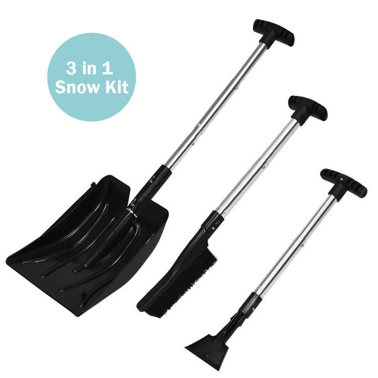 3 in 1 Multi-functional Snow Clearing Kit: Unleash the power of our multi-functional snow-clearing kit! Transform it into a snow shovel, an ice scraper, or a gentle snow brush – it's the ultimate winter emergency kit for your car.