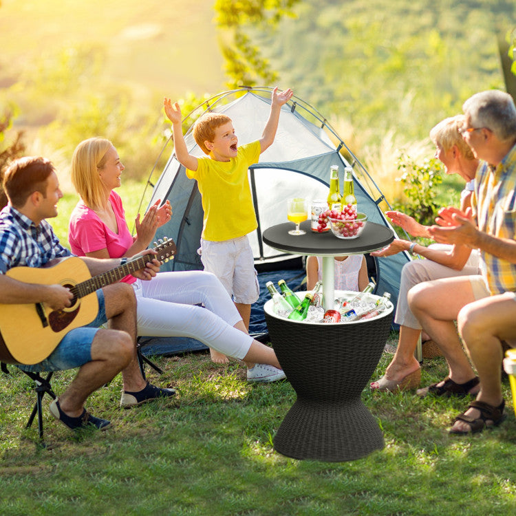Generous Capacity with Easy Drainage: Hosting outdoor parties and BBQs? Our ice bucket has got you covered! With a spacious inner compartment capable of holding 8 gallons of drinks, you'll never run out of refreshments. Thanks to the built-in drainage plug, emptying melted ice and water is a breeze.