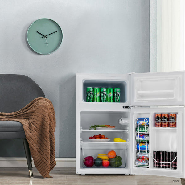 Convenient Freezer Compartment: The separate freezer compartment is perfect for storing ice cream all summer long, while the included ice tray allows you to easily make ice cubes to keep your drinks refreshingly cool.