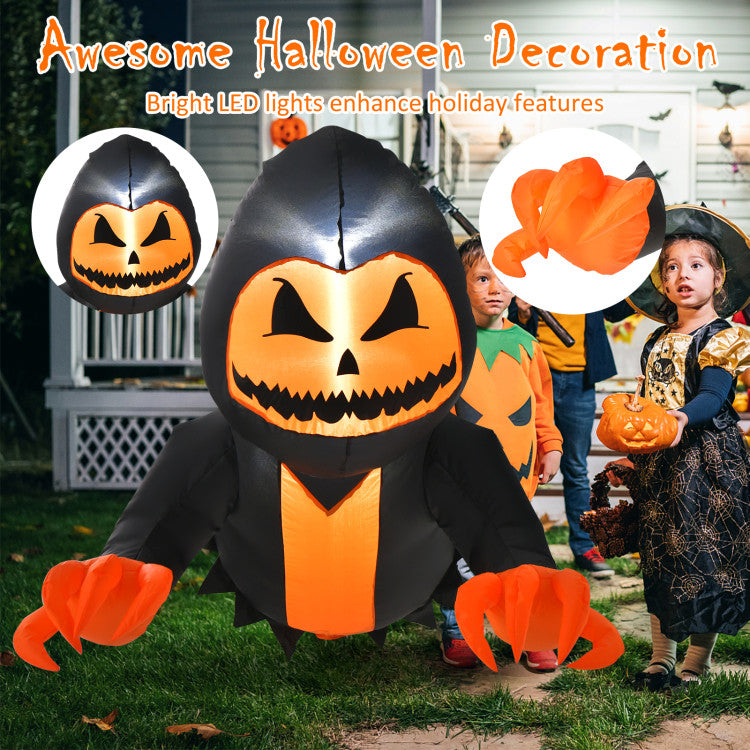 Haunting and Spine-Chilling Design: This inflatable decoration sports a sinister pumpkin head and menacing claws, conjuring an eerie presence that's perfect for elevating your Halloween ambiance. Create an unforgettable and chilling Halloween party atmosphere that'll leave a lasting impression.