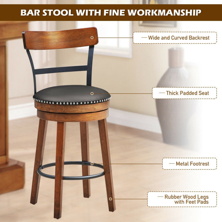 Rustic and Elegant Appearance: Easy assembly and low maintenance are our priorities! Follow our explicit instruction manual for a hassle-free setup. The PVC cushioned seat is easy to clean with a damp cloth, ensuring your bar stool stays in pristine condition. Upgrade your space with this timeless and functional piece.