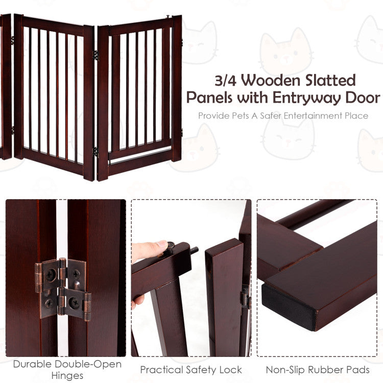 Floor-Friendly Non-Slip Design: Safeguard your floors with rubber-padded pet gate bottoms, preventing scratches and unwanted movement. Elevate your pet gate experience with a thoughtful design that's both practical and aesthetically pleasing.