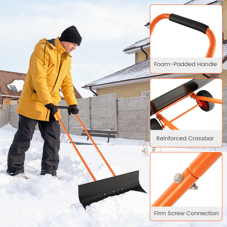 Spacious Snow Blade: Our spacious 30" x 10" snow blade, featuring an ergonomic curve, empowers you to effortlessly clear larger areas of snow. The thoughtful design guarantees heightened efficiency in every pass, ensuring a swift and effective snow removal process.