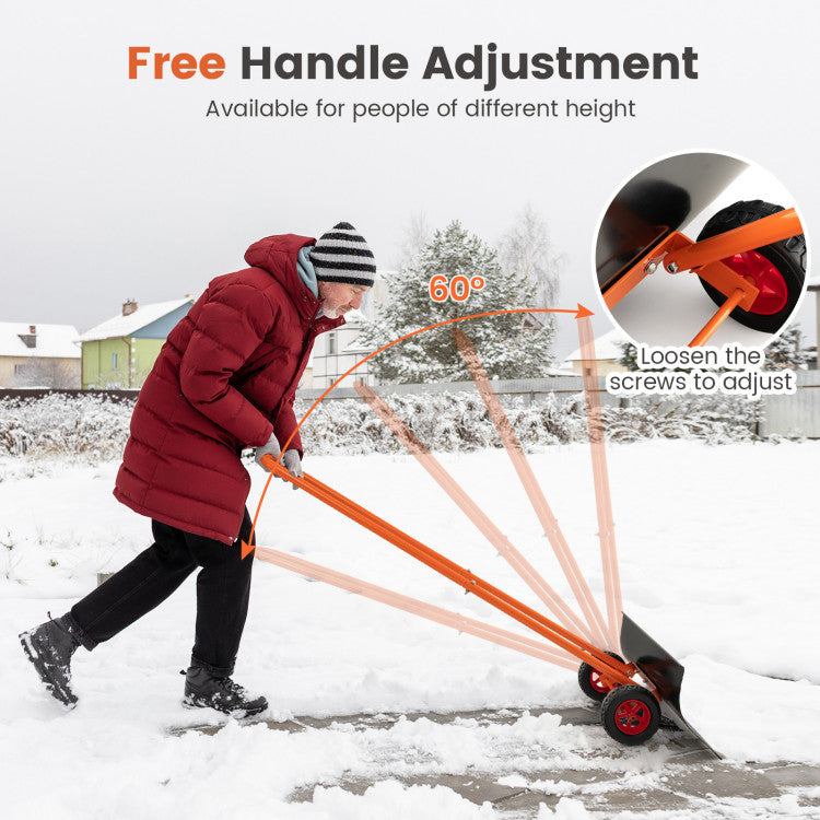 Free Handle Adjustment: Enjoy the convenience of a freely adjustable handle height, ranging from 34" to 54". Perfect for users of varying heights, this feature ensures a comfortable and ergonomic experience. Simply loosen and tighten the screws to customize the handle position according to your preference.