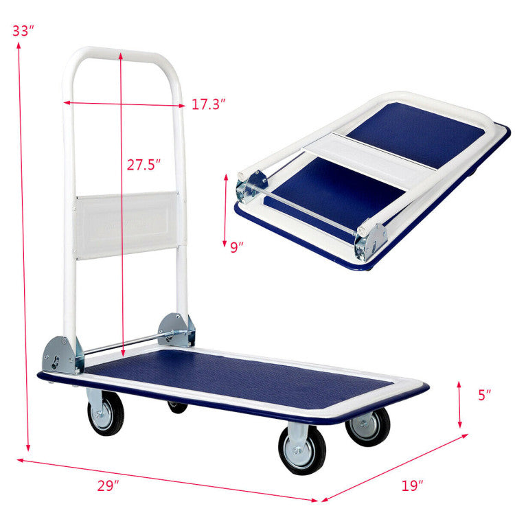 Versatile for Various Settings: Perfect for home, auto, office, travel, hotels, trade shows, and more. This multi-purpose platform cart is designed to meet your diverse needs.