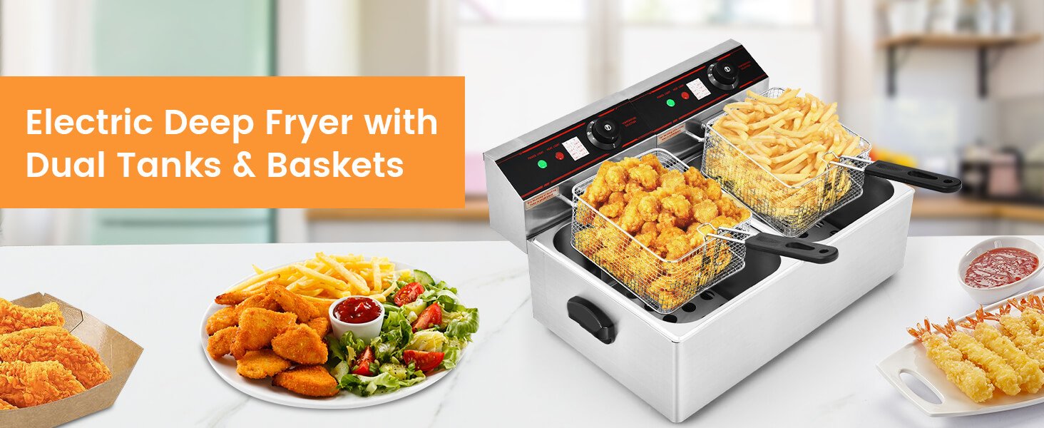 Upgrade your frying experience with our efficient and reliable fryer, designed for both commercial and home use. Enjoy safe, precise temperature control and savor perfectly fried dishes every time.