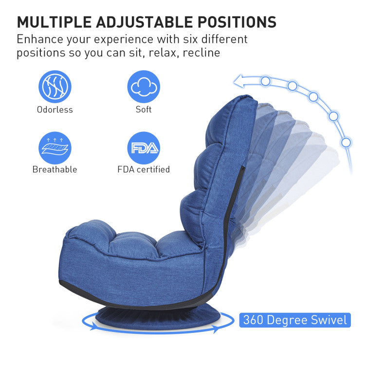 Versatile Backrest Positions: Enjoy five adjustable backrest positions that cater to your body's needs – whether it's laying back for a nap, lounging for movies, or sitting upright for board games, our chair provides customizable comfort.