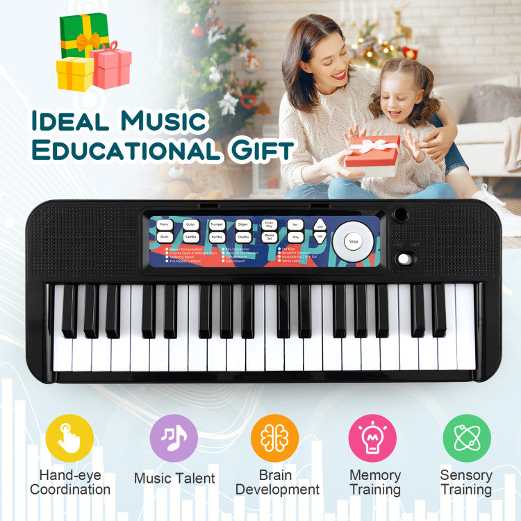 Musical Education Marvel: Gift your child the joy of music education! This 37-key electronic piano nurtures hand-eye coordination and brain development. An ideal present for fostering memory skills, it sets the stage for a lifelong love affair with music. Unwrap the gift of melody today!