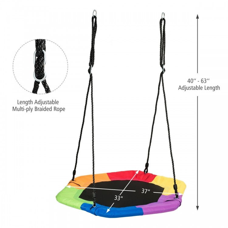 Adjustable height to meet different needs: Since different venues provide different sizes of spaces for swing use, we have designed height-adjustable styles. You can adjust the height from 40 inches to 63 inches, choose the most suitable height according to your needs, allowing your child to relax easily in different situations.