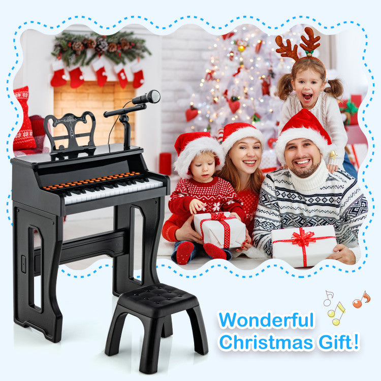 Gift of Musical Brilliance: Unwrap the gift of education and entertainment with this 37-key Kids Piano Set. Ideal for Christmas, it enhances music theory, hand-eye coordination, brain development, and sensory training—making it a harmonious present for young maestros.