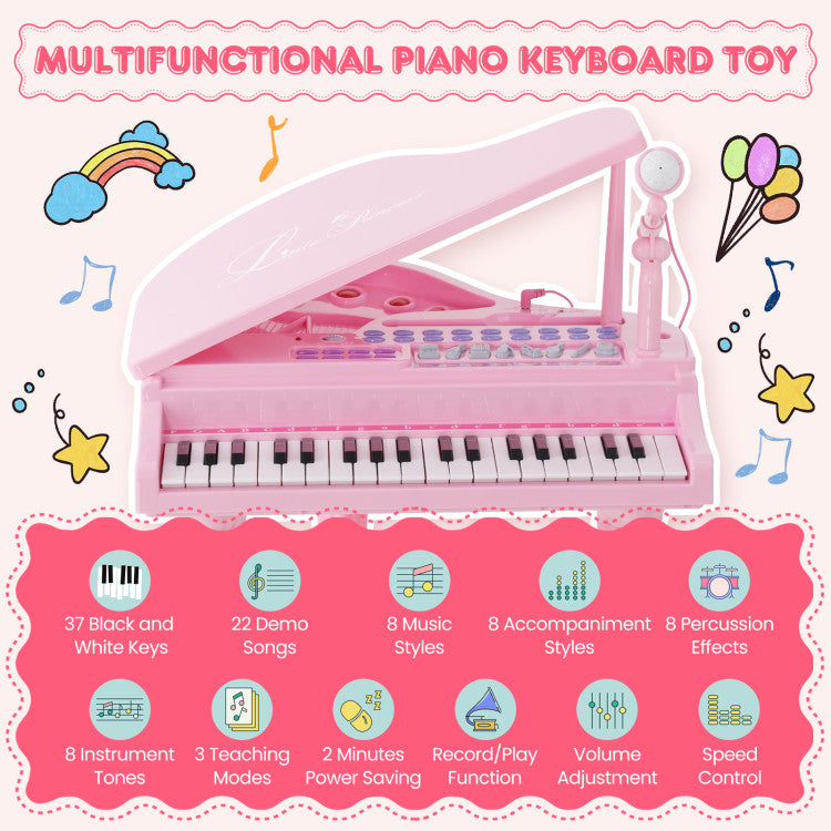 LED Teaching for Easy Learning: Foster musical talent with our user-oriented piano! Equipped with LED lights and 3 teaching modes, it guides beginners through songs with colorful cues. The friendly reminder system ensures a seamless learning experience, making it perfect for young musicians.