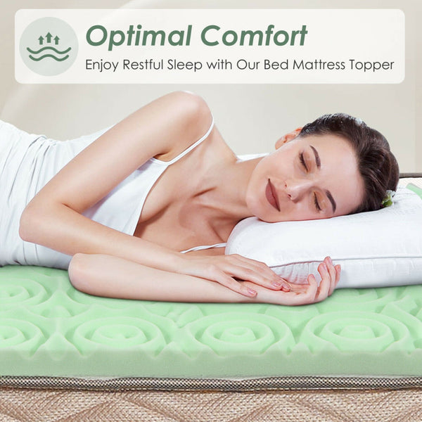 Upgraded Comfort and Airflow: Crafted with air cotton material, this mattress topper enhances comfort by promoting airflow and circulation. It creates a more breathable sleeping environment, allowing you to enjoy a comfortable and restful night's sleep. The soft surface adds to the overall cozy feel and helps facilitate easier sleep initiation and deeper sleep.