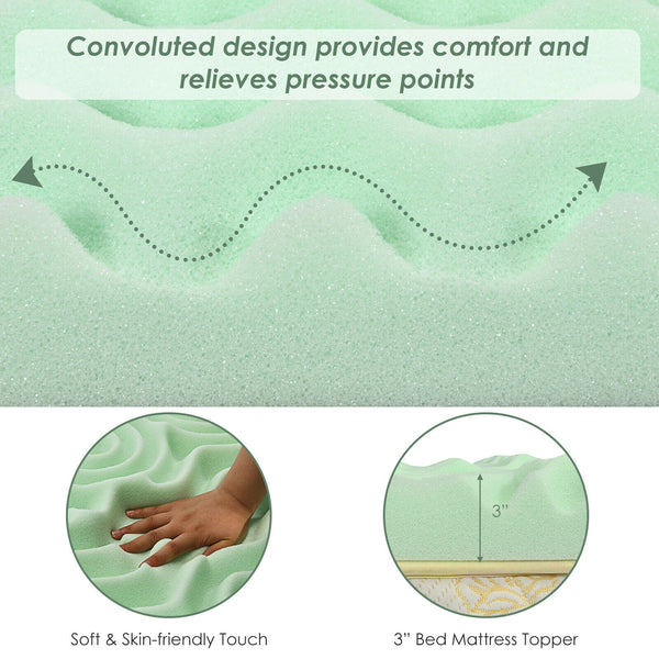 Enhanced Cooling and Resilience: Made of premium gel-infused air foam, this mattress topper offers superior cooling properties, keeping you cool and dry throughout the night. Unlike traditional sponge-padded toppers, the gel-infused foam quickly regains its original shape, ensuring long-lasting comfort and support.