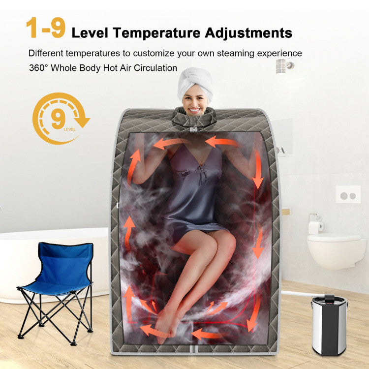 Excellent Heating Capacity: Achieve your wellness goals with 9-gear timing settings (15 mins-90 mins) and 9-gear temperature settings reaching up to 149°F. This sauna is designed for weight loss, improved metabolism, stress relief, and enhanced sleep quality. The powerful 800W heating capacity ensures a rapid and complete sweat-steaming experience, promoting your overall well-being.