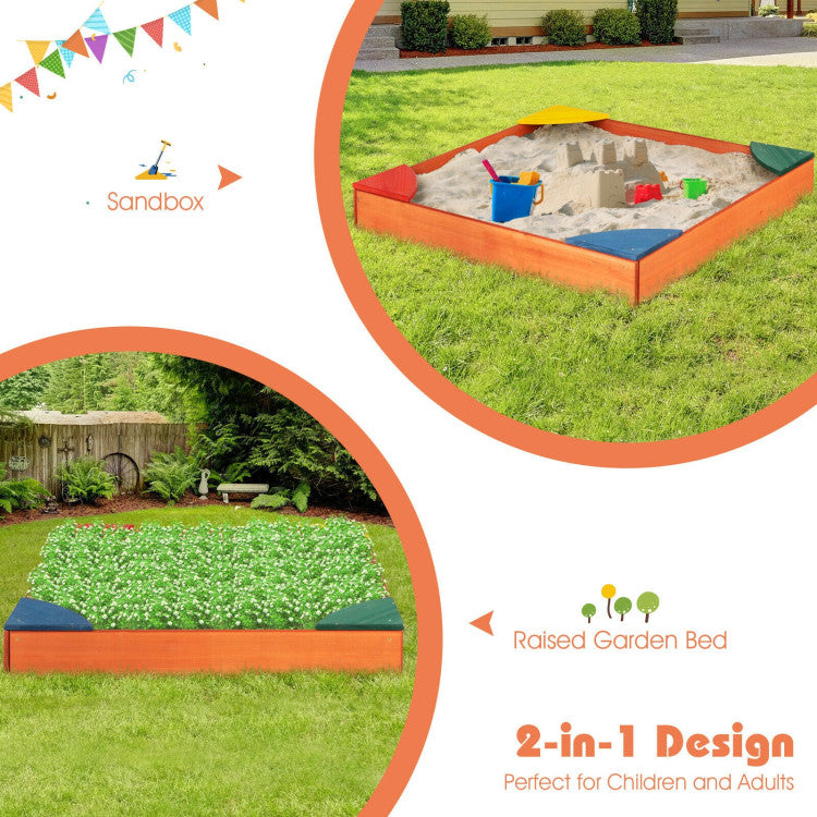 Versatile and Multi-functional: This kids wooden sand pit offers more than just a sandbox! Not only does it provide hours of entertainment for your little ones, but it can also be transformed into a raised garden bed as they grow older. A perfect way to introduce them to gardening and nature.