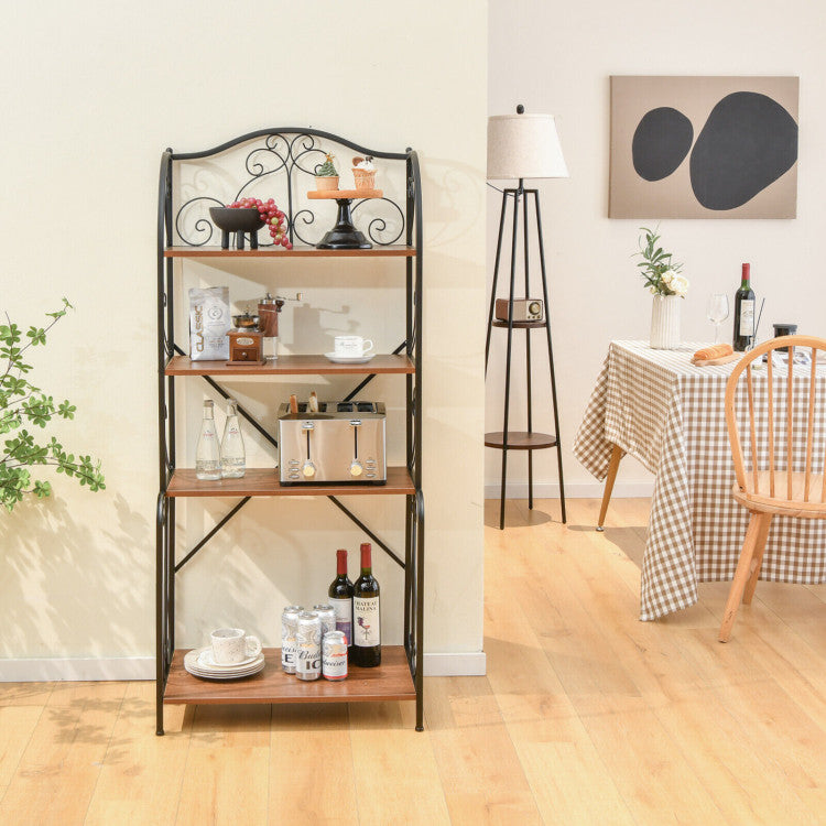 Durable Materials for Long-lasting Use: Crafted with a heavy-duty steel frame and rustproof surface, coupled with premium MDF, our kitchen baker's rack is built to last. Each shelf boasts an impressive load-bearing capacity of up to 44 lbs, promising durability and reliability for all your kitchen storage needs.