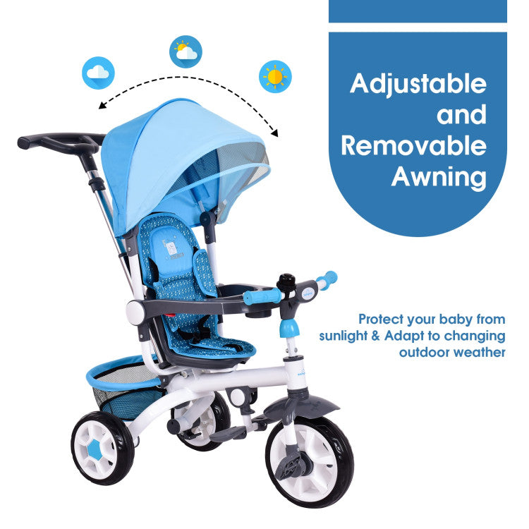 Easy Steering with Adjustable Push Handle: Guide your little one with ease using the adjustable push handle. Perfect for younger riders who need a helping hand.