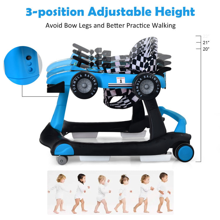 Adjustable Height and Speed: To accommodate your growing baby, our multipurpose walker offers three adjustable height positions, allowing you to customize it as your little one grows. Additionally, the speed of the two rear wheels can be adjusted according to your child's strength.