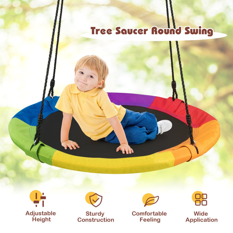 Perfect Gift for Happy Childhood Memories: Create unforgettable childhood memories with our round tree swing! An ideal gift for boys and girls, providing ample space for lying down, swinging, and gazing at the sky. Give the gift of joy and outdoor adventure!