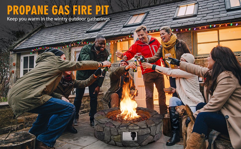 Premium Durability: Crafted from fire-resistant magnesium oxide that mimics natural rock, this fire pit is incredibly robust. Its inner core is constructed with top-quality 304 stainless steel to ensure rust-free performance in outdoor settings.