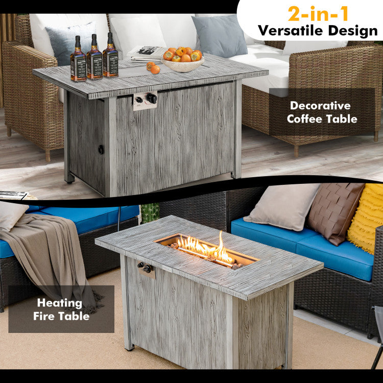Versatile Outdoor Centerpiece: Elevate your outdoor space with our 2-in-1 fire pit table. Transition seamlessly from a cozy fire pit to a spacious dining or coffee table. Perfect for entertaining or enjoying a quiet evening under the stars.