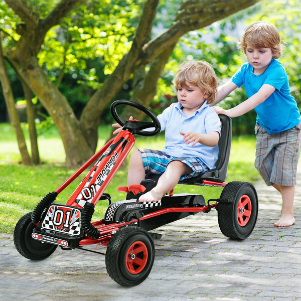 Automatic Balancing System: With an automatic 4-wheel balancing system, this pedal go-kart offers enhanced stability and balance, minimizing the risk of flipping over and ensuring the safety of your children.