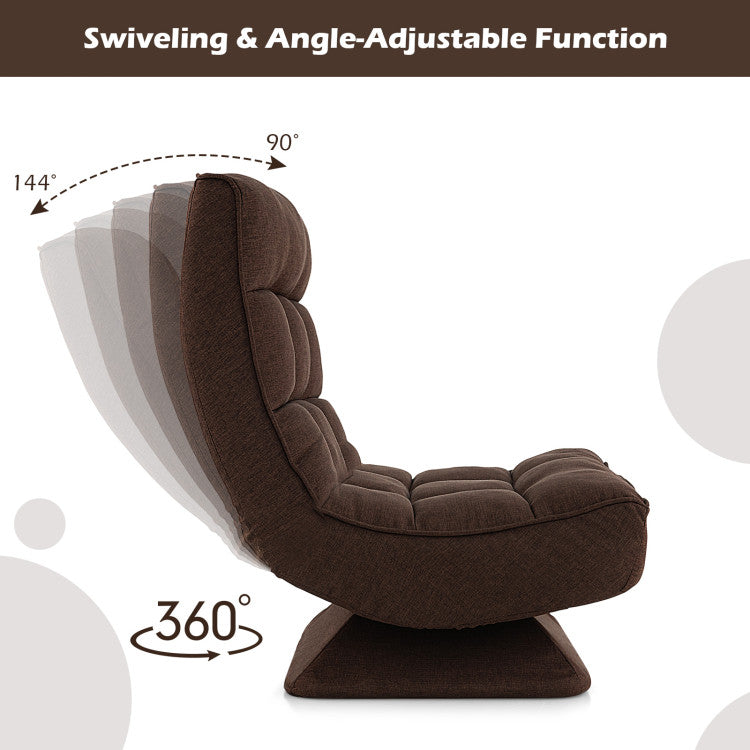 360° Swivel for Added Fun: Break free from the ordinary with our swiveling floor chair! The 360-degree swivel base provides a playful twist to traditional seating. Access items in any direction with ease, and enhance your relaxation with the included massage lumbar pillow—comfort and convenience at your fingertips!