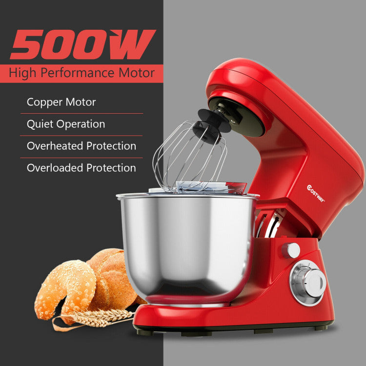 Efficient Mixing Power: Elevate your kitchen game with our 500W Stand Mixer! A powerhouse motor ensures efficient and fast mixing, preserving the original taste of your creations. Less noise, more performance for a culinary masterpiece.