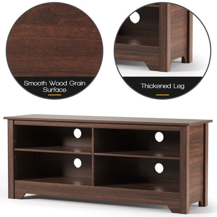 Durable and Sturdy: Crafted with MDF boards, Pine legs, and toughened glass, our TV stand ensures stability and durability for years to come. The easy-to-clean finish adds convenience to maintenance.