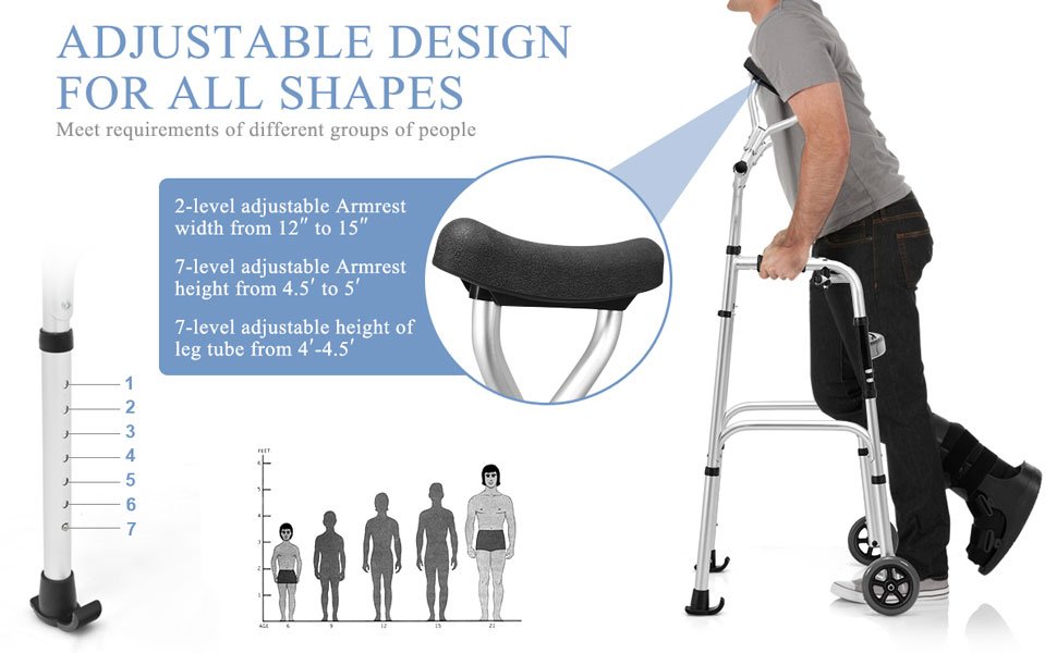 Adjustable Design for All Shapes: User-friendly to people with all body shapes, both auxiliary support and feet are adjustable. Comfortably foamed auxiliary support can be adjusted between 8 levels in height and 2 levels in width. Plus, the 7-level adjustable feet perfectly fit people from 4' 7" to 6' 1" to offer a more comfortable supporting position.