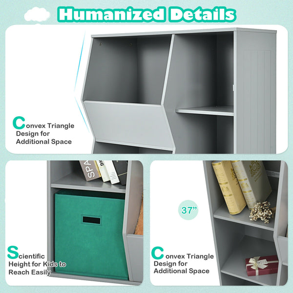 User-Friendly Details: Each of the two storage baskets is designed with a handle for convenient carrying. If desired, the two baskets can be placed inside a square bin to provide better protection for clothes or delicate items. Recessed screws ensure safety during use, minimizing the risk of scratches for children. Moreover, the scientifically designed 37" height aligns with kids' height, making it easier for them to reach items on the top shelf.