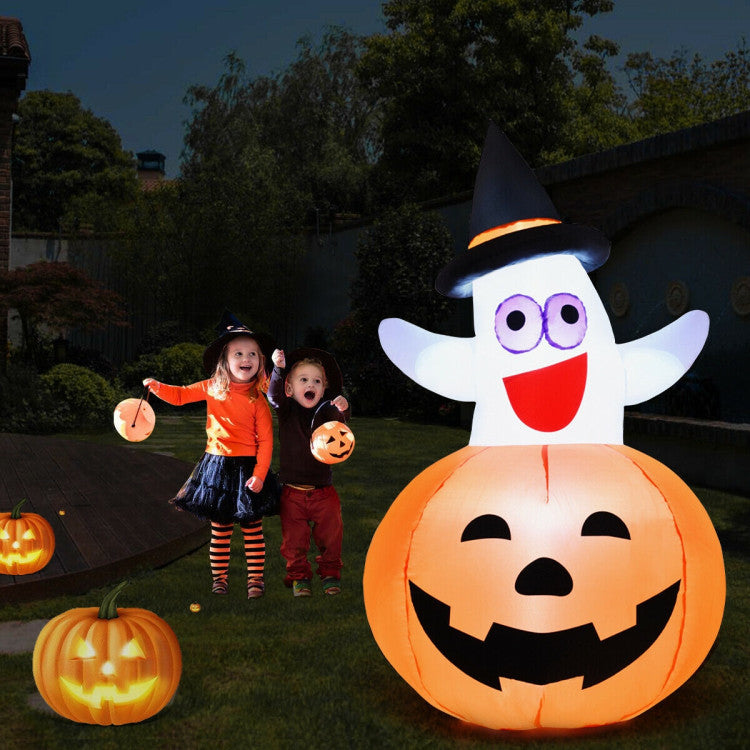 Unique Halloween Decoration: This inflatable pumpkin ghost displays a unique ghost design and beautiful appearance. This makes it perfect for indoor and outdoor Halloween decorations. Additionally, you can use it in various scenarios such as gardens, patios, or parties. All in all, it’s perfect for a nighttime display.
