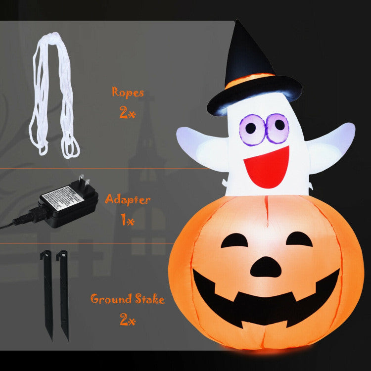 Quick-inflation design: This lantern is easy to use and adopts a self-inflating design. Just plug its adapter into a power source and you can fill up your entire pumpkin pile in no time. To secure it to the ground, you can use ground nails or ropes. It makes a great decoration for the night.