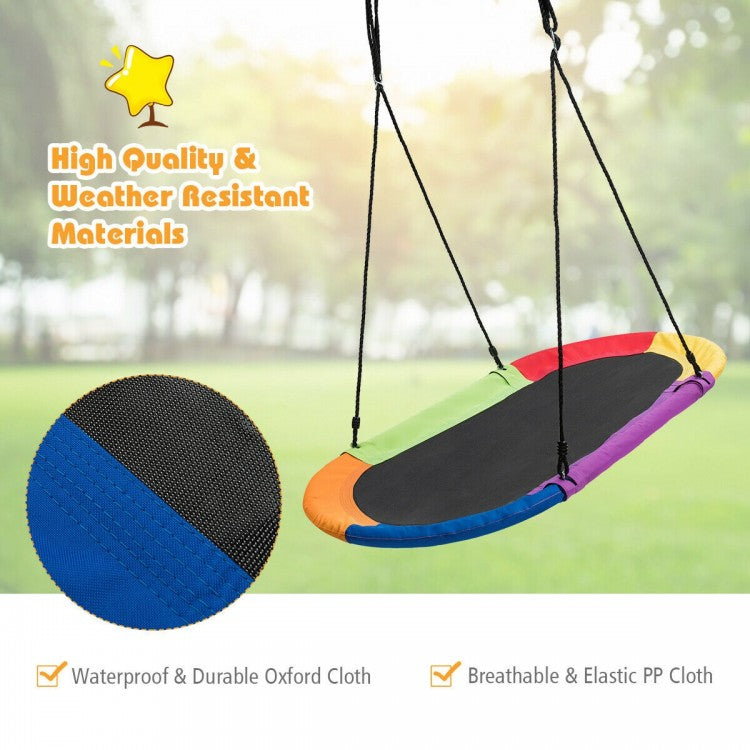 Durable and safe: This swing is made of high-quality industrial strength steel frame, PP jumping mat and 600D Oxford cloth, making it strong and durable. Coupled with the sturdy multi-strand rope, this swing has a weight capacity of up to 700 pounds, providing safety and security for your child.