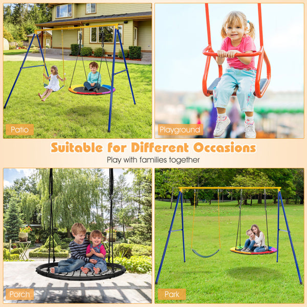 Easy Assembly: Setting up the swing frame is a breeze. It comes complete with all the necessary accessories and a detailed instruction manual to help you get it up and running quickly. Rest assured, it's ASTM safety-certified, so it's ideal for children to enjoy without worries.