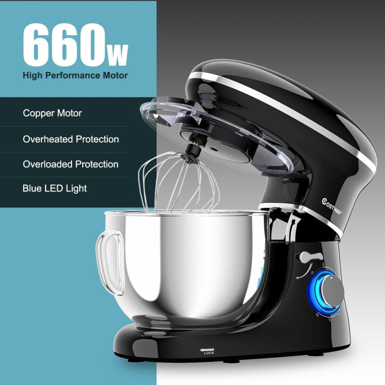 Powerful 660W Motor & 6-Speed Control: Elevate your kitchen game with our stand mixer's high-efficiency 660W motor and versatile 6-speed control. Achieve precise mixing with ease, ensuring optimal results for all your culinary creations. Unleash your culinary creativity effortlessly!