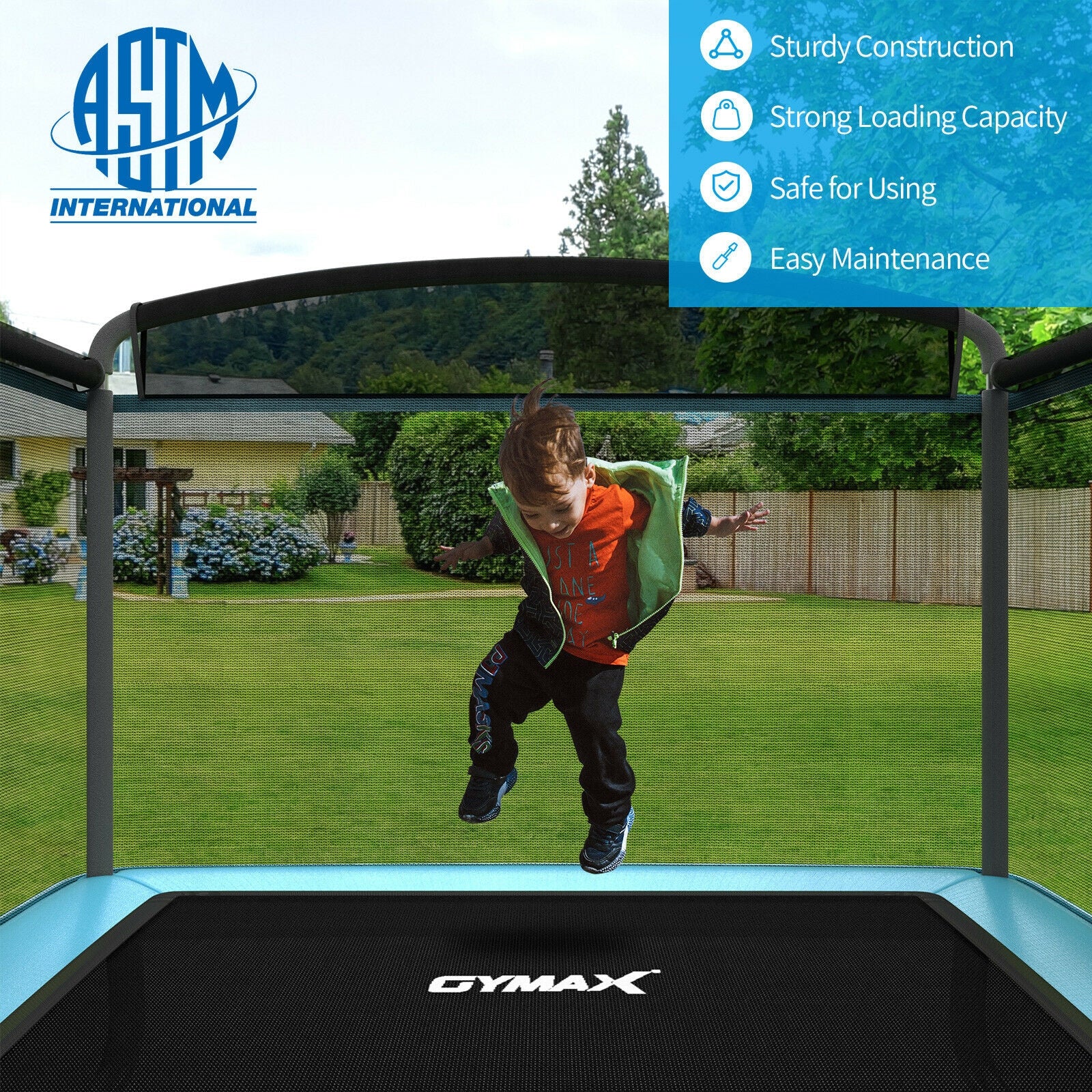 Exceptional Bouncing Experience: Equipped with 40 galvanized springs and a high-density jumping mat, this premium trampoline delivers superior elasticity, ensuring your child enjoys an exhilarating bouncing experience. Jumping not only provides endless fun but also promotes healthy bone growth.