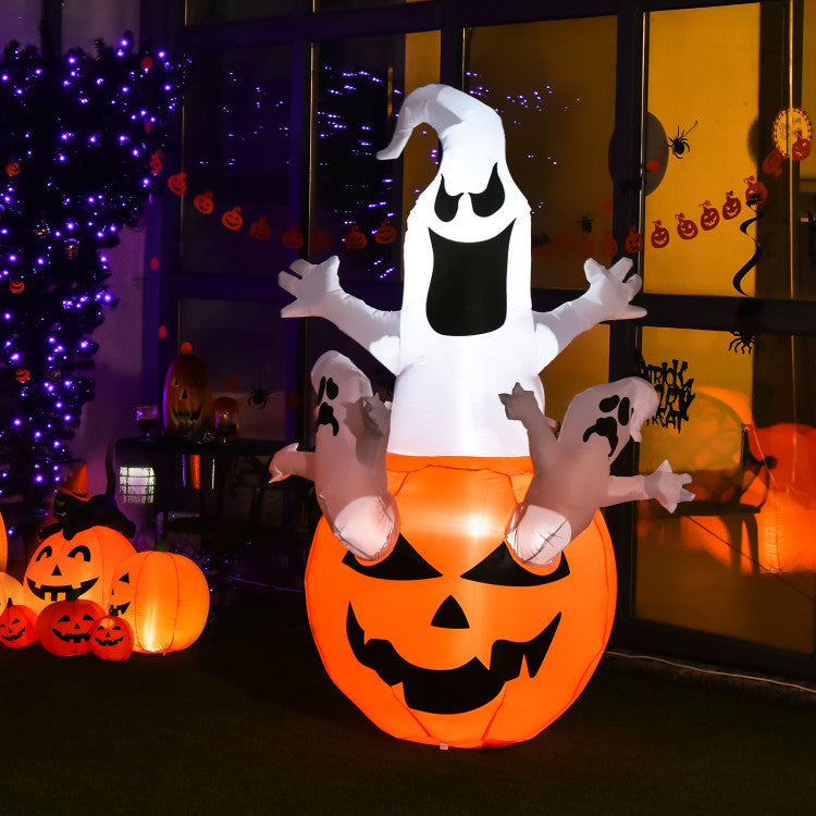 Adorable Halloween Decor: This 6-foot-tall standing Halloween spooky pumpkin with a scary mouth and spooky eyes provides endless fun for guests, neighbors, and trick-or-treaters.