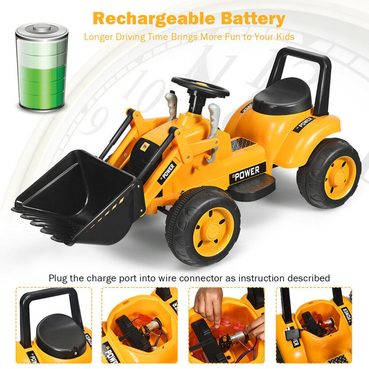 Power-Packed Performance: Unleash the power of the 6-volt motor that propels the vehicle's rear wheels, ensuring a dynamic and steady ride even on rough surfaces and grassy lawns. No need to search for the perfect play area – this bulldozer can handle diverse terrains.