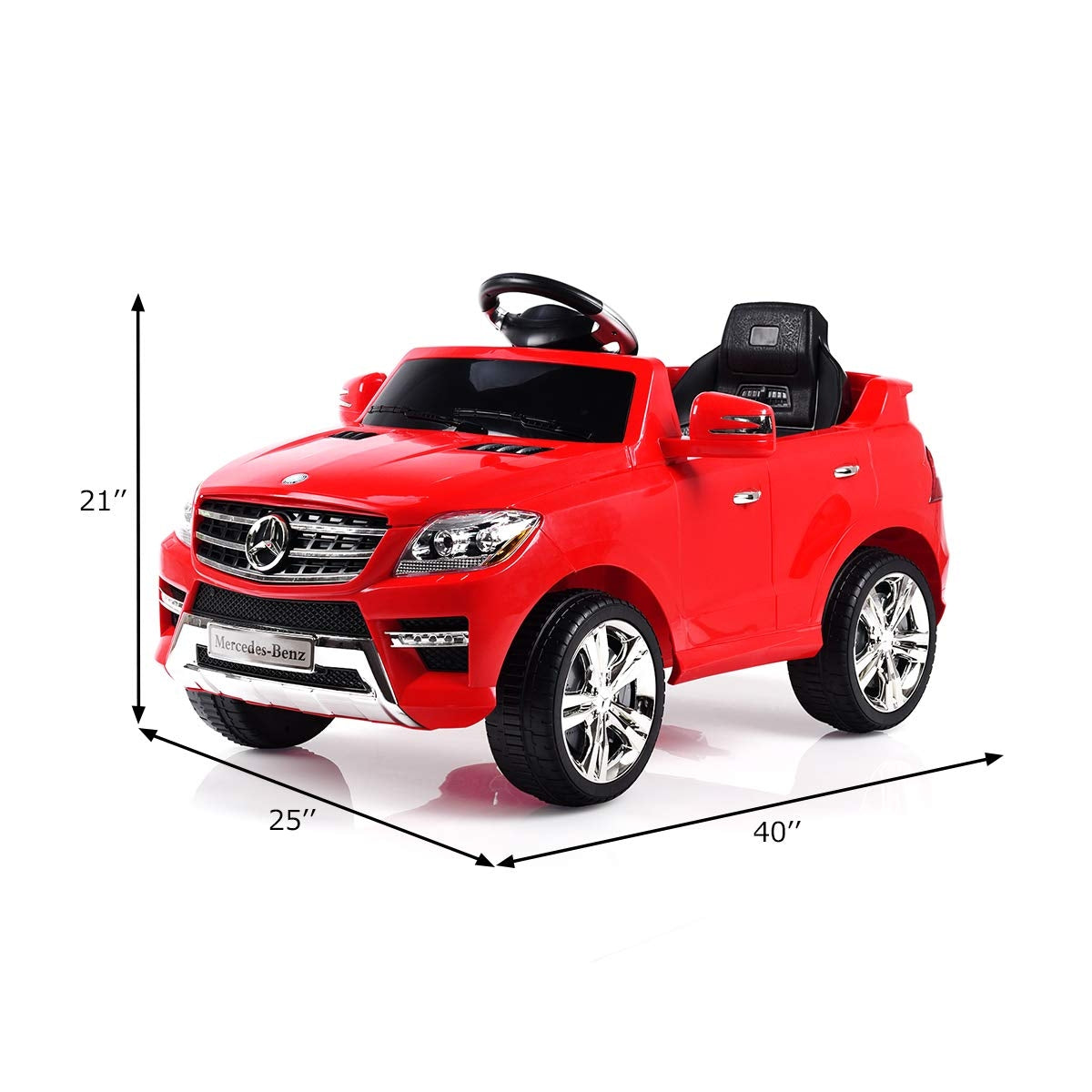 Premium Quality and Size: Constructed from durable plastic material, the car ensures a smooth and enjoyable ride. Its product dimensions are 25" x 40" x 21" (L x W x H), and it can accommodate children weighing up to 44 lbs. The car's speed ranges from 2.4 to 3.1 km/h, making it suitable for children aged 3 to 6 years.
