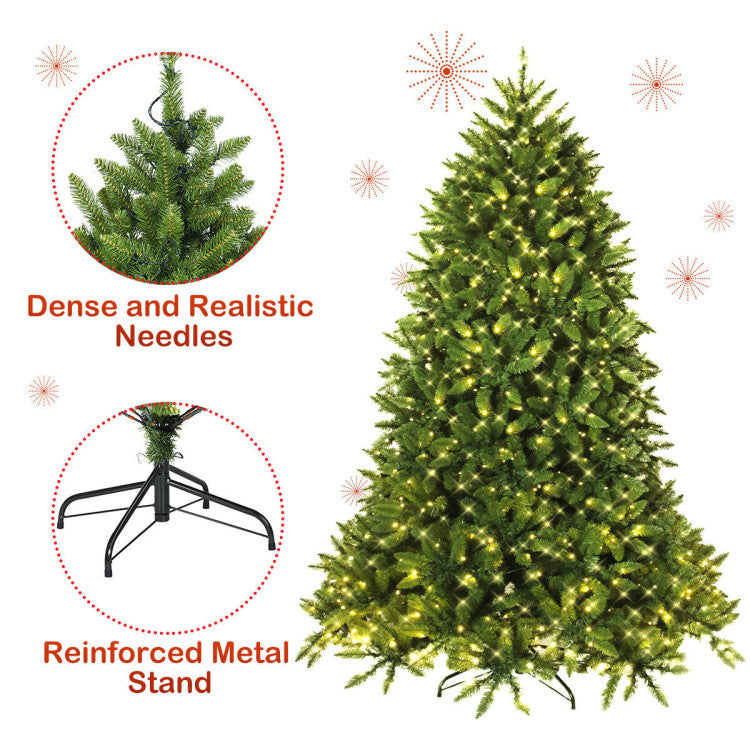 Stability and Durability with Metal Frame: Ensure a stable and durable holiday centerpiece with our Christmas tree's sturdy metal frame. The metal stand, superior to plastic alternatives, comes with non-slip pads to protect your floor, and a green-painted iron pipe trunk for a realistic touch.