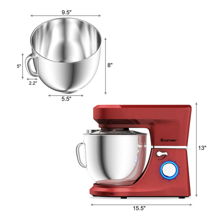 Easy to Use and Clean: Seamlessly integrate our mixer into your kitchen routine. The easy-to-use knob and handle simplify your cooking process, while the stainless steel bowl and splash guard make clean-up a breeze. Elevate your kitchen experience today!