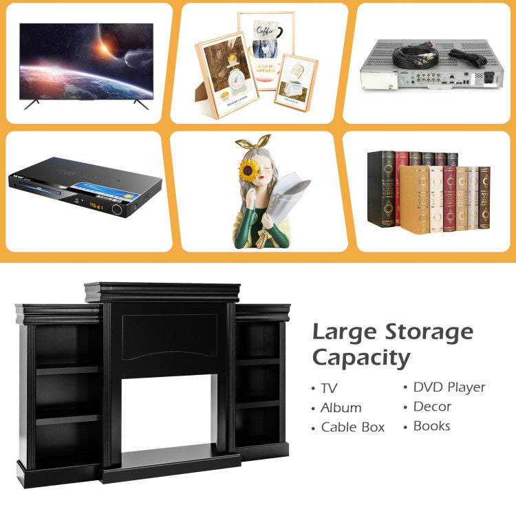 Ample Storage: With 6 open shelves, this TV stand provides generous storage space for books, DVDs, and media accessories, keeping your living space organized and clutter-free.