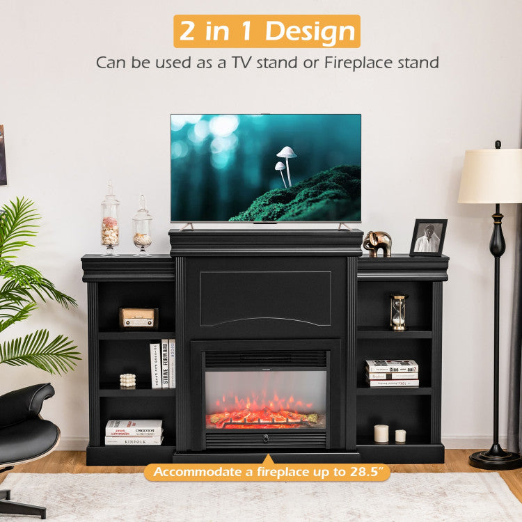 Multipurpose 2-in-1 Design: Not just a storage unit, but also a fireplace cabinet capable of holding a 26" electric fireplace (not included), creating a warm and cozy atmosphere for winter evenings.